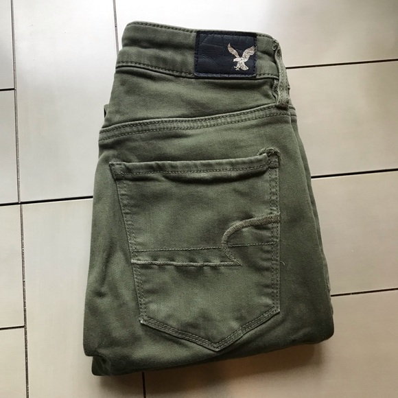 green shade jeans